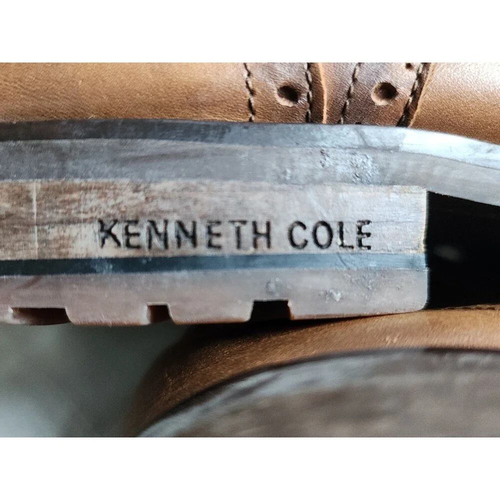 Kenneth Cole Kevin Leather Mens Lace-up Boot Size 13